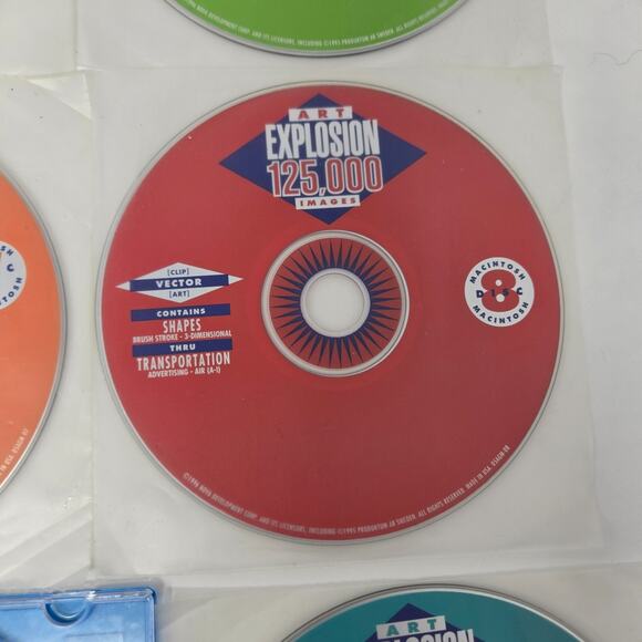 Vintage Macintosh Art Explosion 750,000 Design Software 13 Disc Set 1996 Unused - Picture 15 of 16